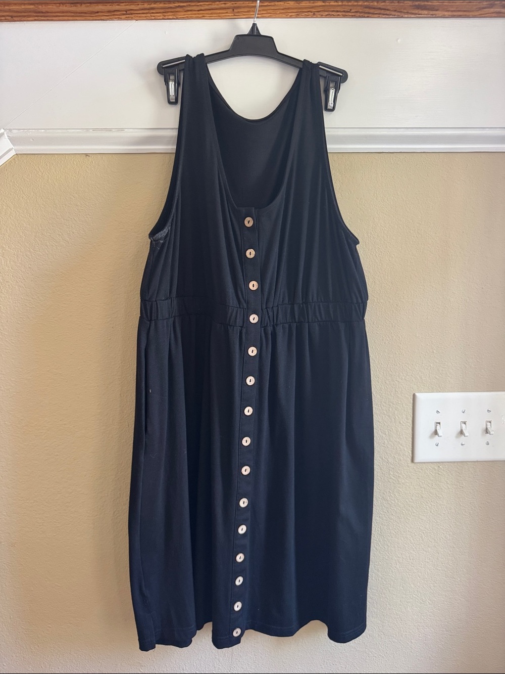 Amazon Black Sleeveless Button-Front Mini Dress